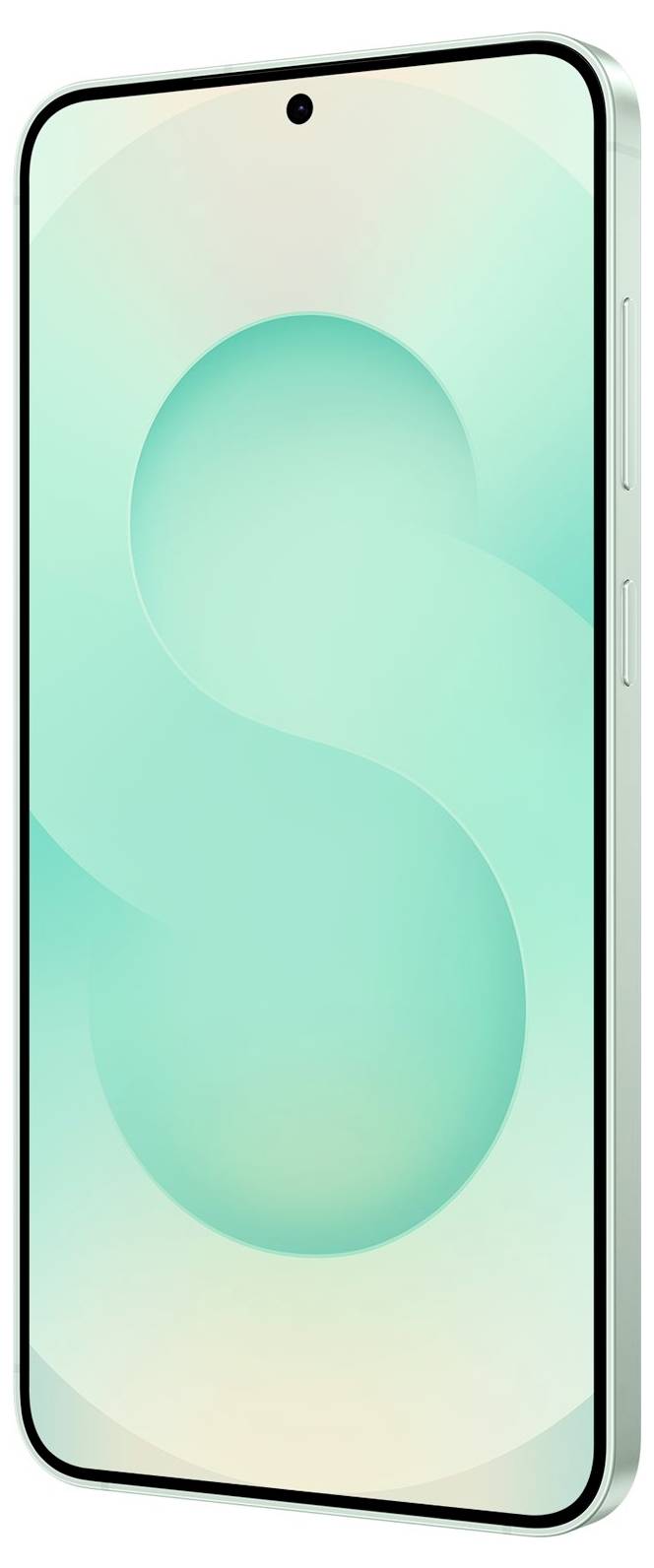 Ein Smartphone mit schlankem Design und leuchtendem Bildschirm zeigt eine stilisierte 
