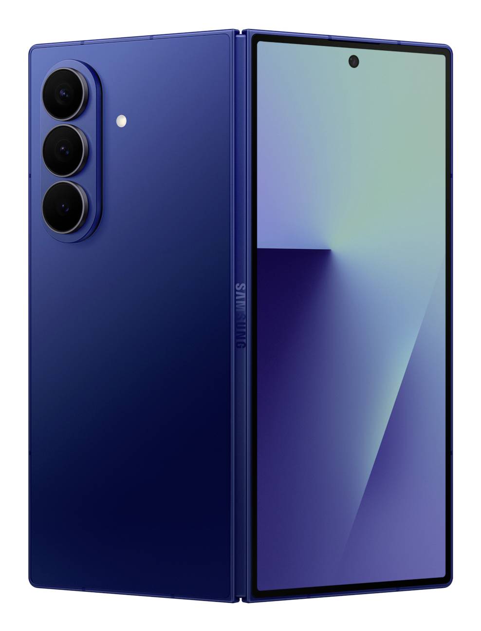Ein blaues Redmi 15C-Smartphone wird gezeigt, das sein Logo und seinen Modellnamen auf dem Bildschirm anzeigt. Das Telefon hat ein elegantes Design mit einem Notch-Display.