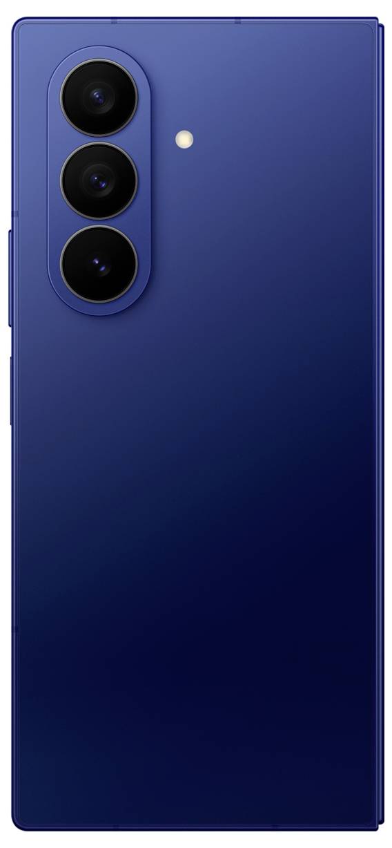 Ein weißes Klapptelefon mit großen Tasten, das den Startbildschirm mit den Symbolen „Telefon