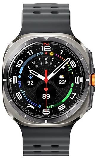 Eine Smartwatch, die die Uhrzeit 
