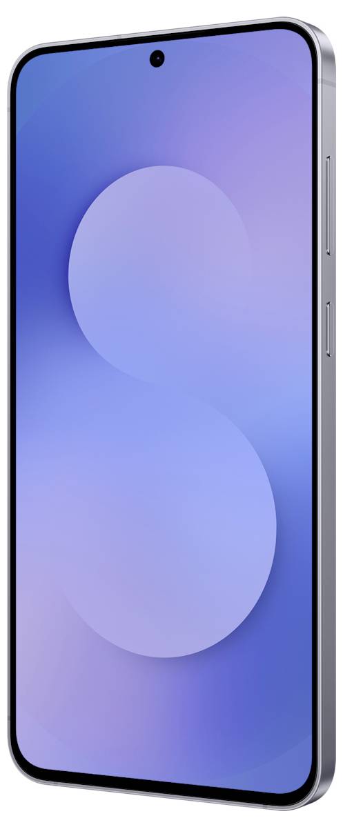 Ein modernes Smartphone mit schlankem Design, das ein großes randloses Display und eine einzelne Frontkamera in der oberen Mitte aufweist.