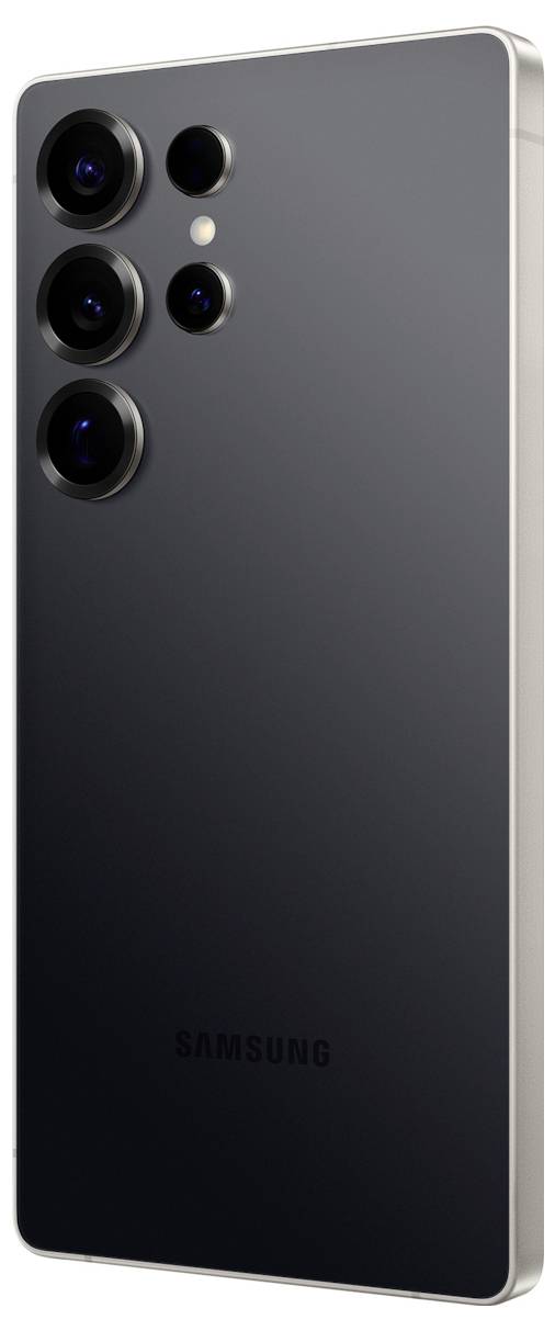 Ein elegantes Smartphone mit matter schwarzer Oberfläche und mehreren rückseitigen Kameraobjektiven, entwickelt für hochwertige Fotografie.