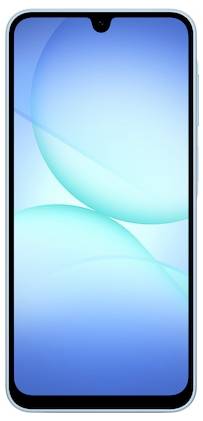 Ein Smartphone mit einem blauem Sperrbildschirm mit abstrakten geschwungenen Lichtformen, die die Bildschirmqualität des Geräts hervorhebt.