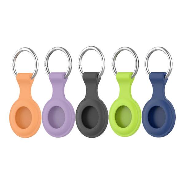 4Smarts Silicone Case Set f. AirTags 5 S AirTag Schutzhülle Violett, Schwarz, Blau, Grün, Orange