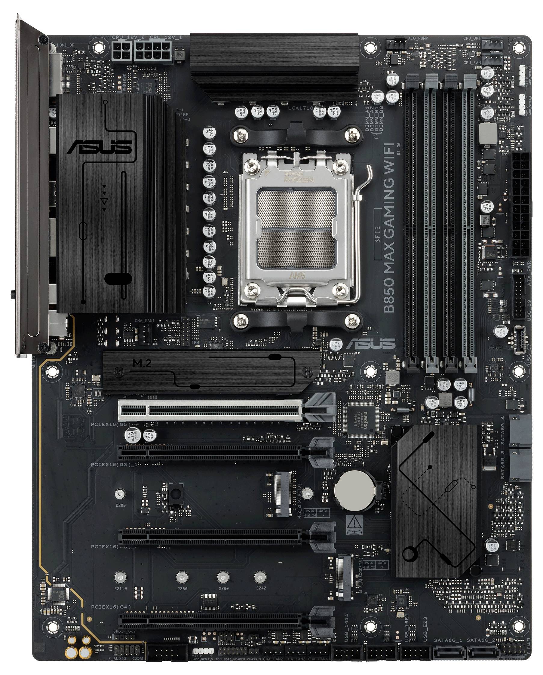 Asus B850 MAX GAMING WIFI ATX MB Mainboard Formfaktor (Details) ATX