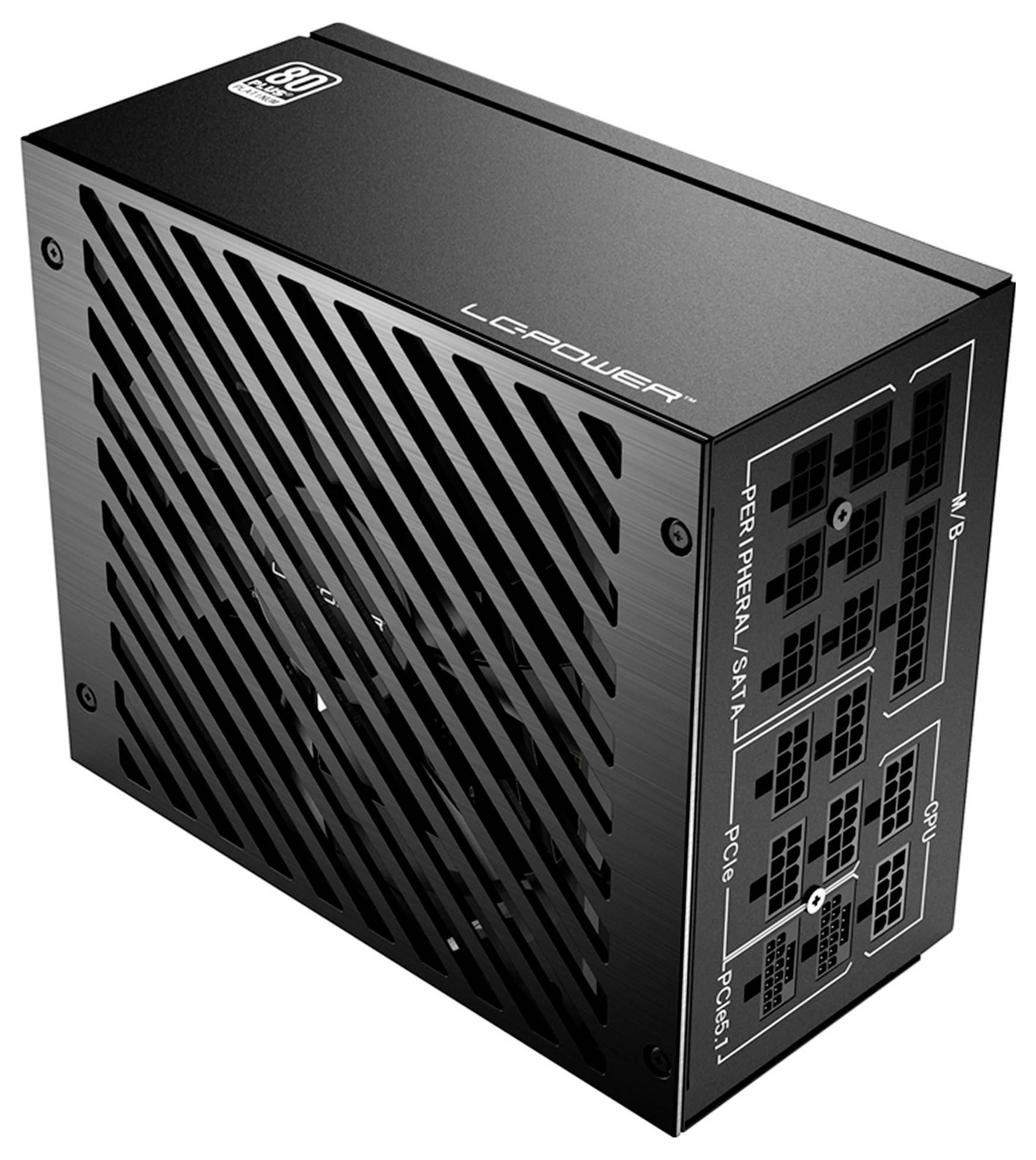 'LEPOWER' Computernetzteile mit mehreren Kabelanschlüssen mit Beschriftungen für SATA-, PCIe- und CPU-Verbindungen, mit schwarzem Mesh-Design.