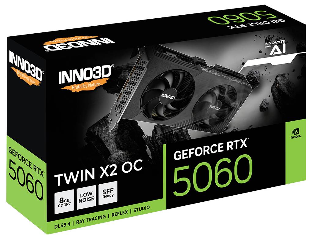 Inno 3D Grafikkarte Nvidia GeForce RTX 5060 GeForce RTX 5060 8GB GDDR7-RAM PCIe