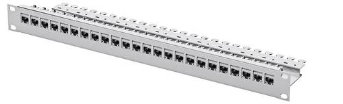 Telegärtner 100007021 19  Modulträger, bestückt 483 mm (19 ) CAT 6a 1 HE Grau