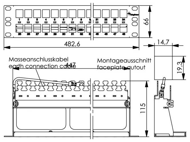 Eingebautes LED-Einbaudleuchten-Set mit silberner Blende, Befestigungsfedern und schwarztem Treiber-Netzteil mit angeschlossenen Kabeln.
