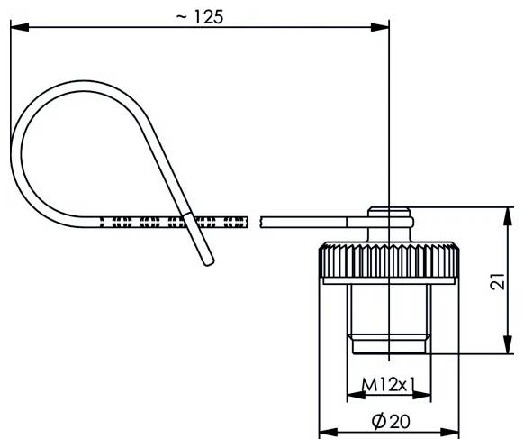 Schnittzeichnung eines Koaxialkabels, die den mittleren Leiter, die Isolierung, die geflochtene Abschirmung und die äußere schwarze Umhüllung zeigt.