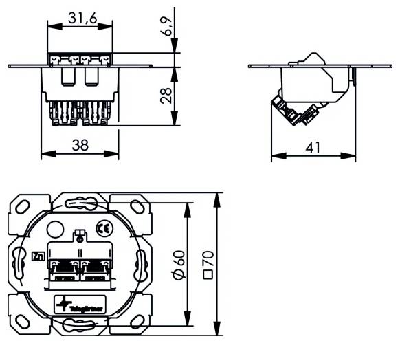 Aufgerolltes, leuchtend grünes Ethernet-Kabel mit RJ45-Steckern an beiden Enden.