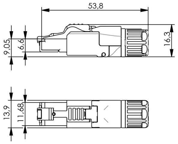 Telegärtner 100023088 feldkonfektionierbarer RJ45-Steckverbinder MFP8 IE T568A Cat.6A(IEC), AWG26/1-AWG24/1, AWG27/7-AWG24/7