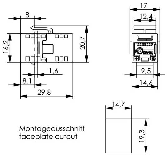 Technische Strichzeichnung einer Kabelanordnung mit Steckverbindern an beiden Enden, mit Abmessungen einschließlich L, 24, 12,9, 13,2, 13,7 und max. Ø5,7.