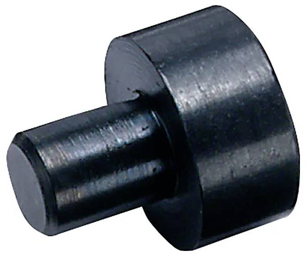 Ein zylindrischer Metallstift mit einem flachen Kopf und einem vorstehenden Schaft.