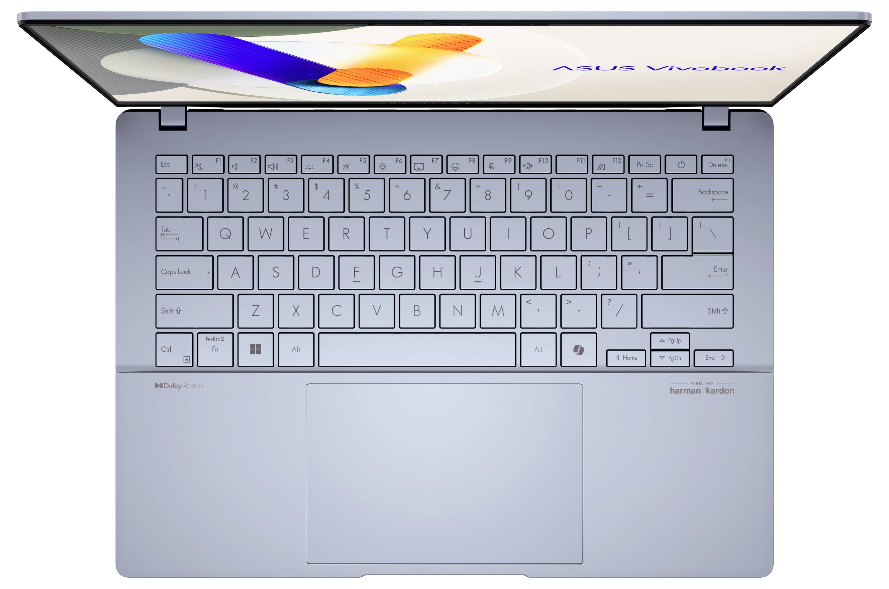 Ein silberner Laptop mit „ASUS Vivobook