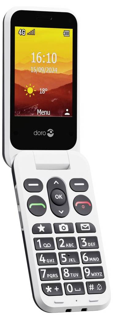 Ein weißes Smartphone mit drei nach hinten ausgerichteten Kameras, die vertikal oben links angeordnet sind, und dem Samsung-Logo unten in der Mitte.