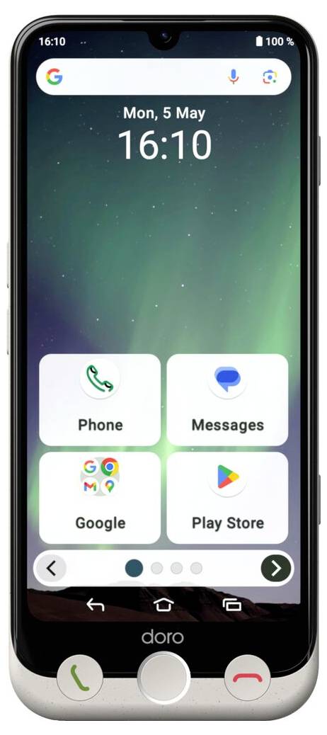 Ein Smartphone-Bildschirm mit dem Datum „Mo, 5. Mai