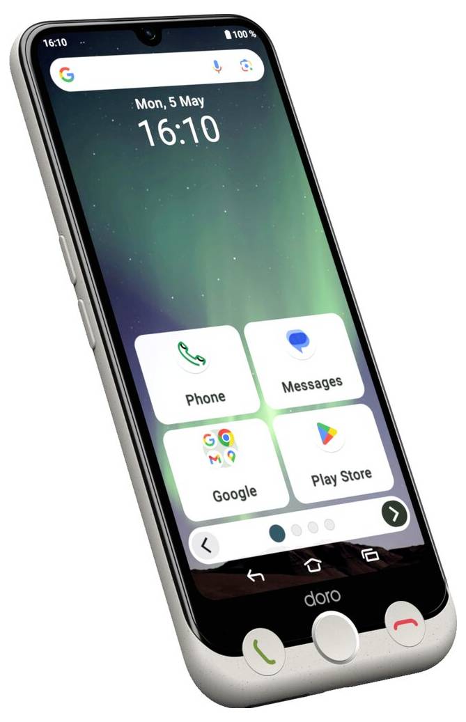 Doro Aurora A30 bone 6,1" 128GB Senioren-Smartphone Schwarz, Weiß