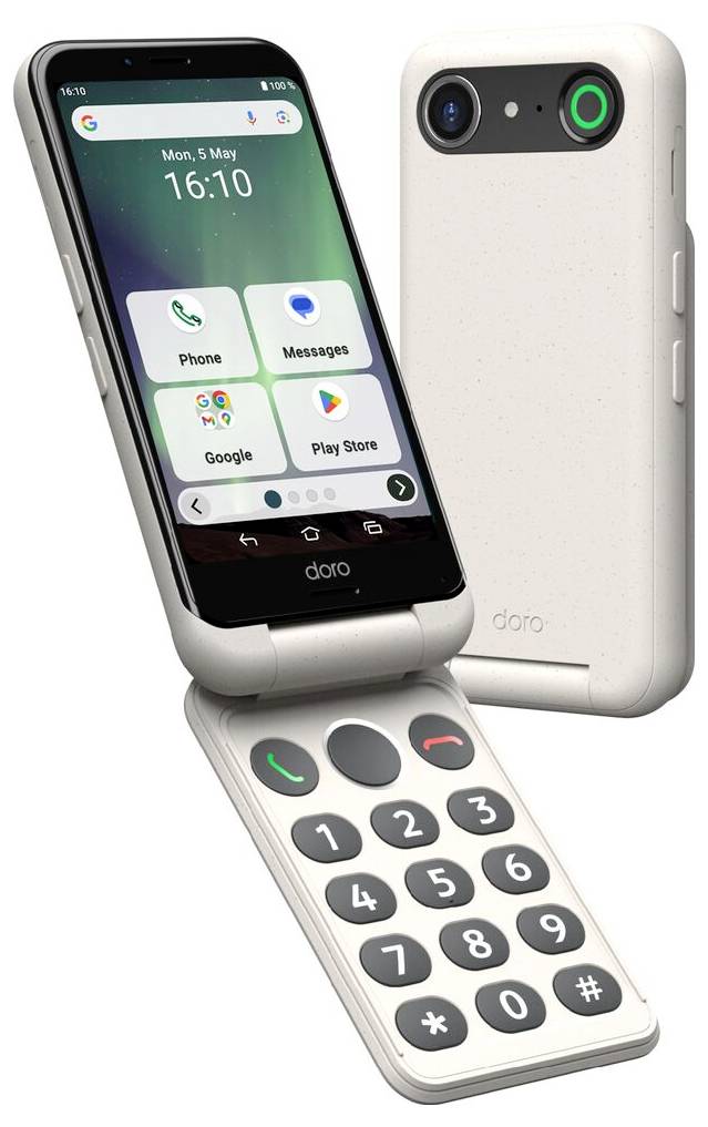 Doro Aurora A20 bone 4,5" 64GB Senioren-Smartphone Schwarz, Weiß
