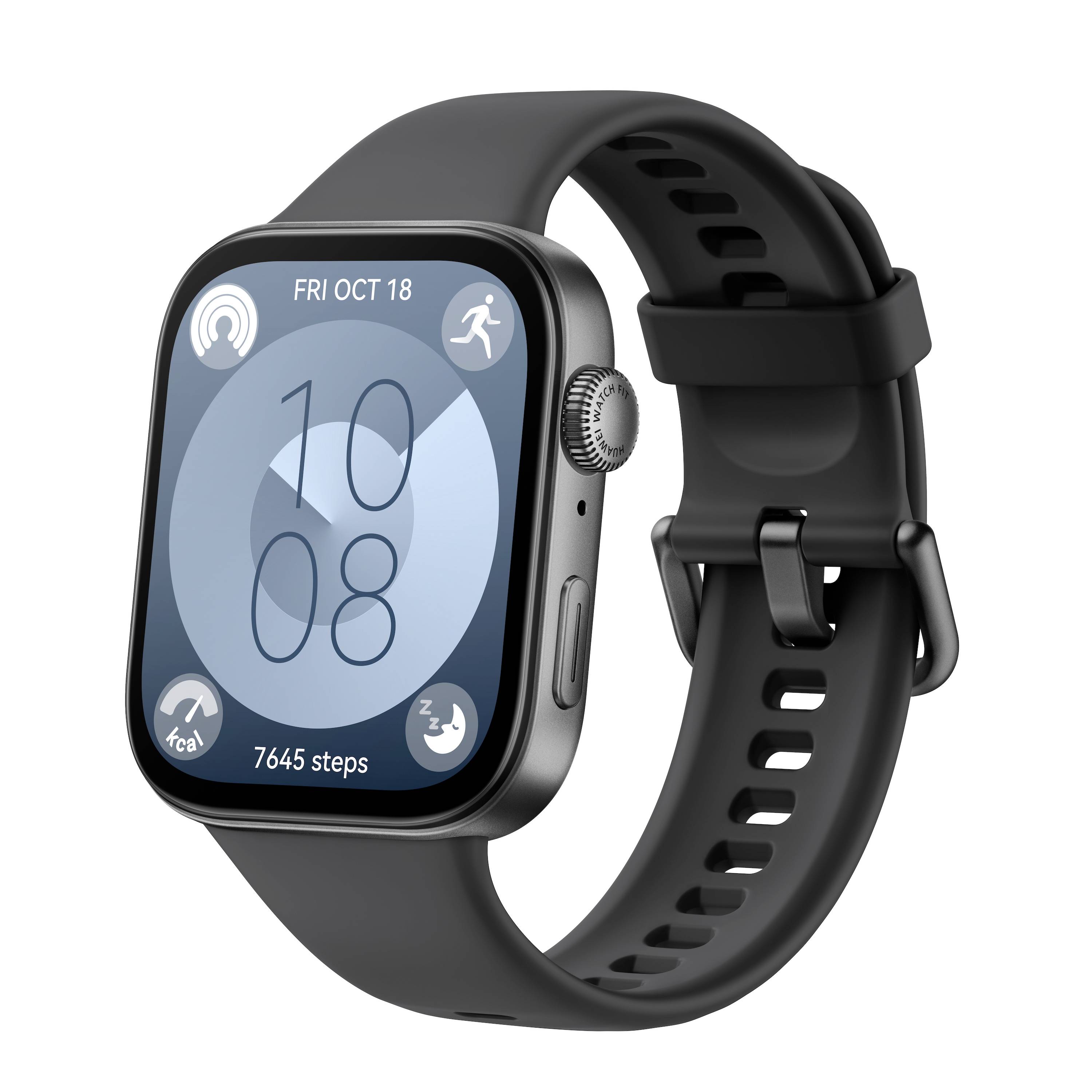 Eine Smartwatch zeigt die Uhrzeit „10:08