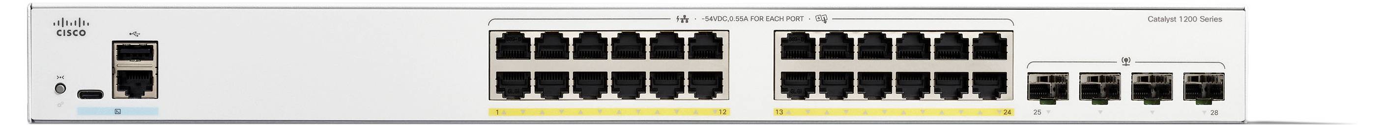 Cisco Catalyst 1200-24FP-4G - Switch - L3 - Smart - 24 x 10/100/1000 (PoE+)