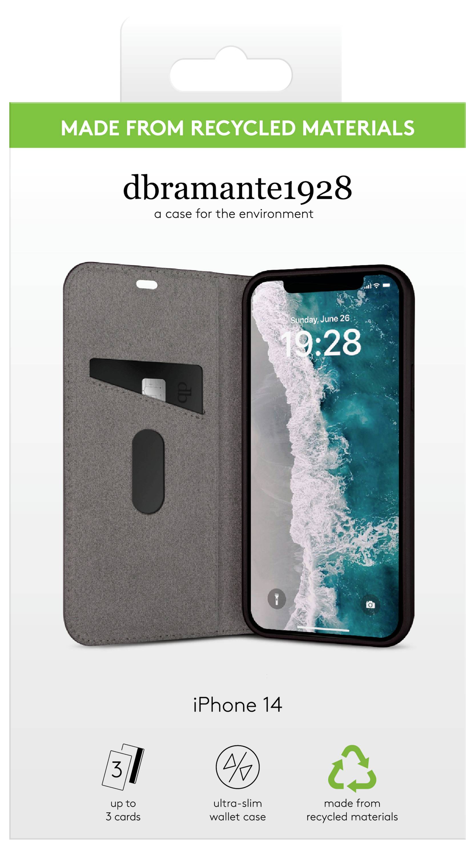 Dbramante1928 Oslo iPhone 14 - Schwarz Leder Folio Apple iPhone 14 Schwarz OS61BL001651
