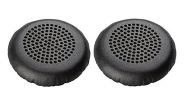 „Schwarze, kreisförmige Schaumstoffschutzgitter für Lautsprecher mit perforiertem Design, nebeneinander vor weißem Hintergrund abgebildet.