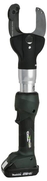 Batteriebetriebenes hydraulisches Crimpwerkzeug mit ergonomischem Griff und offenem Backendesign für effizientes Crimpen in industriellen Anwendungen.