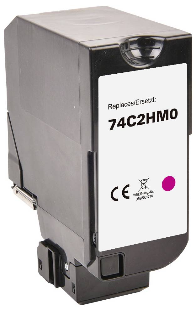 Schwarze Druckerpatronen mit der Aufschrift „Replaces/Ersetzt: 74C2HMO