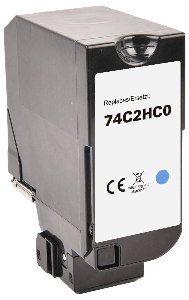 Schwarze Tintenpatrone mit Bezeichnung „Replaces/Ersetzt 74C2HC0