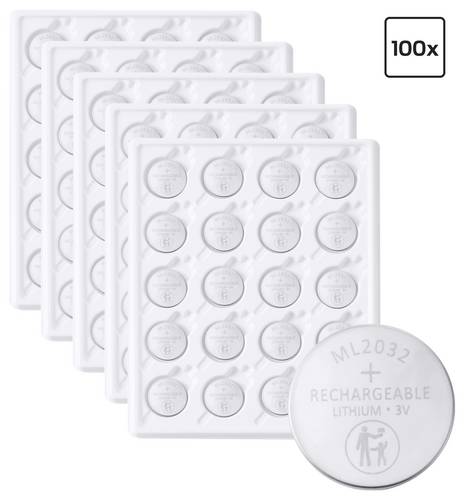 VOLTCRAFT Knopfzellen-Akku ML2032 Lithium 65 mAh 3 V 100 St.