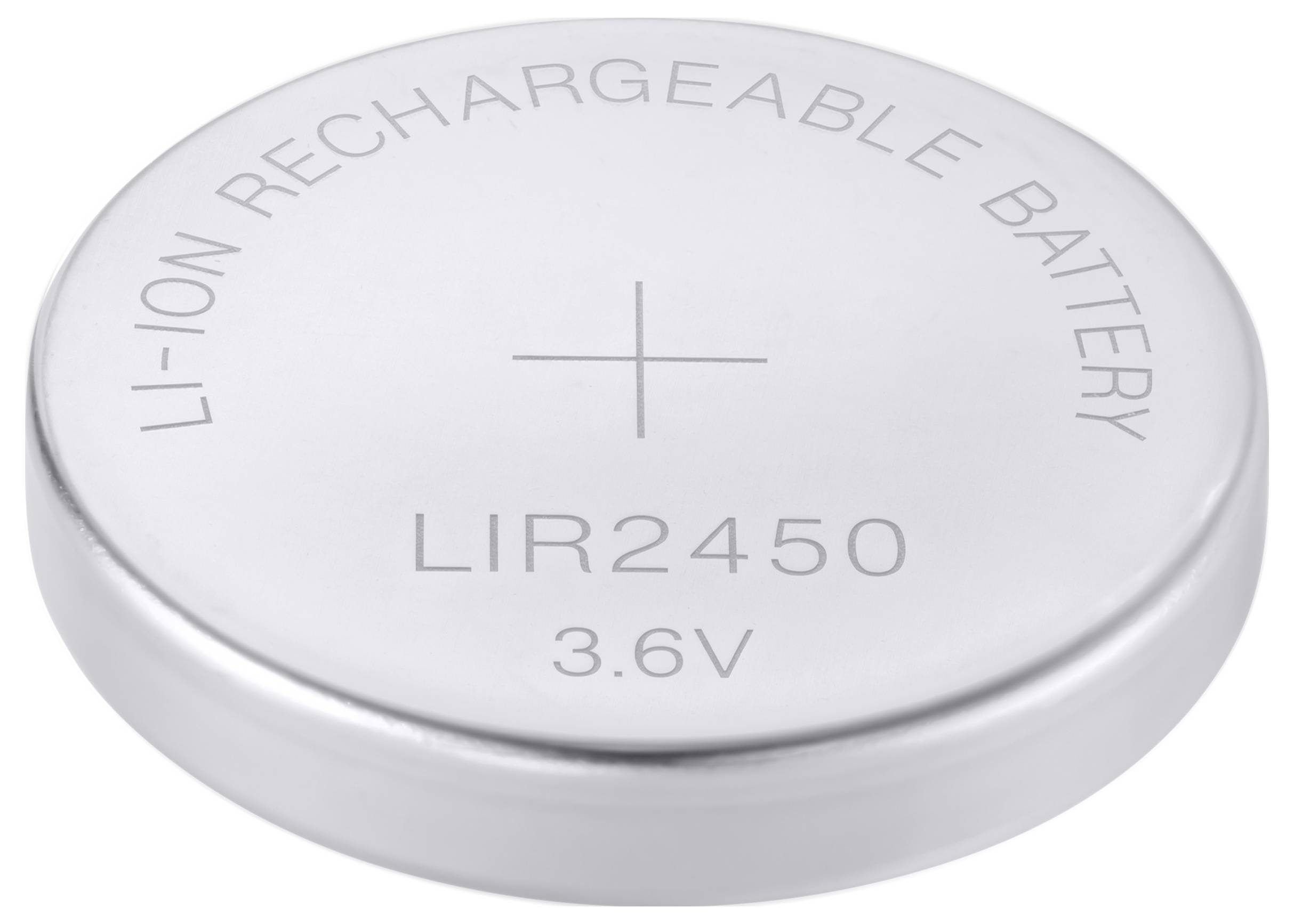 Wiederaufladbare Silber-Lithium-Ionen-Knopfzellenbatterie mit der Bezeichnung „LIR2450 3,6V