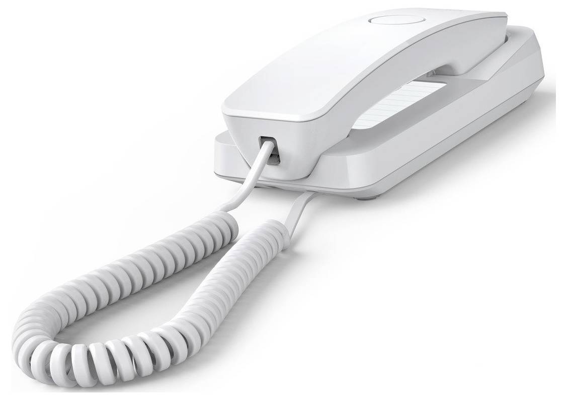 Gigaset DESK 200 Schnurgebundenes Telefon, analog für Hörgeräte kompatibel, Optische Anrufsignalisierung, Wahlwiederholung Weiß