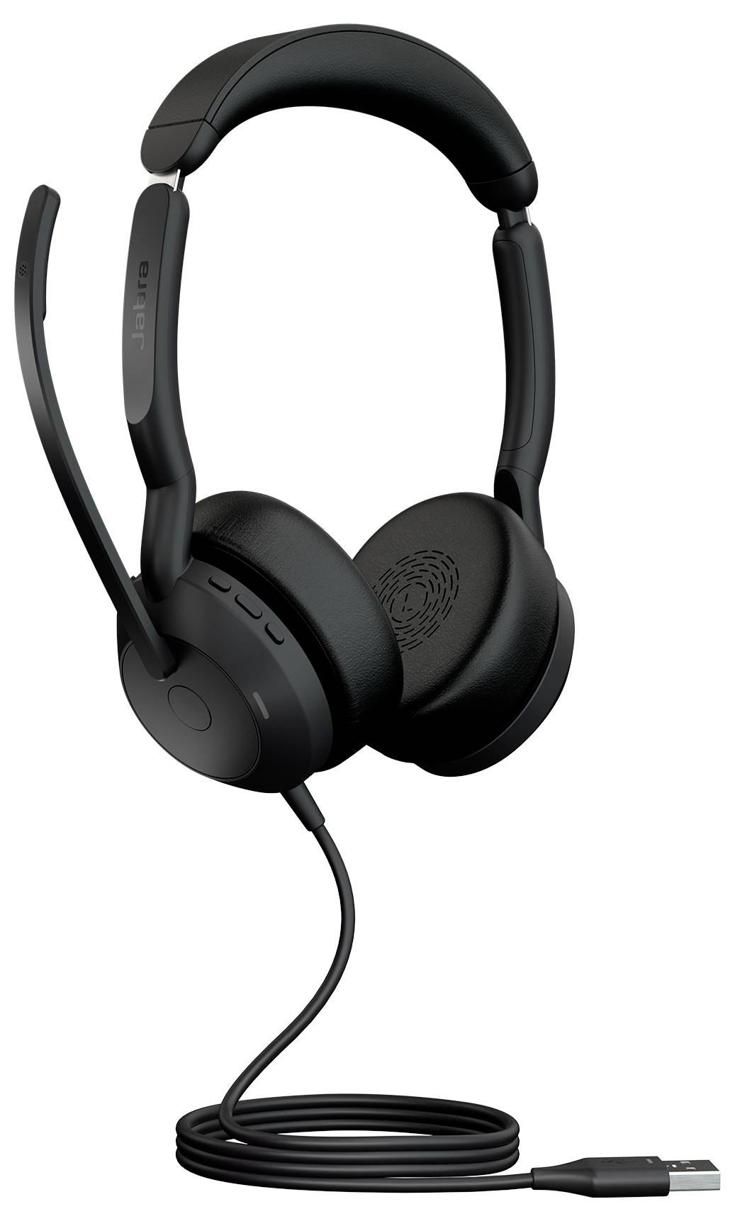 Jabra Evolve2 50 UC Stereo USB-A On Ear Headset kabelgebunden Schwarz Telefon