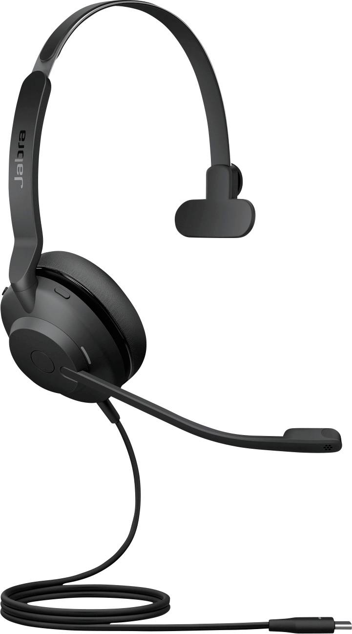 Single-Ear-Kopfhörer mit Mikrofon und verstellbarem Bügel, konzipiert für die Kommunikation.