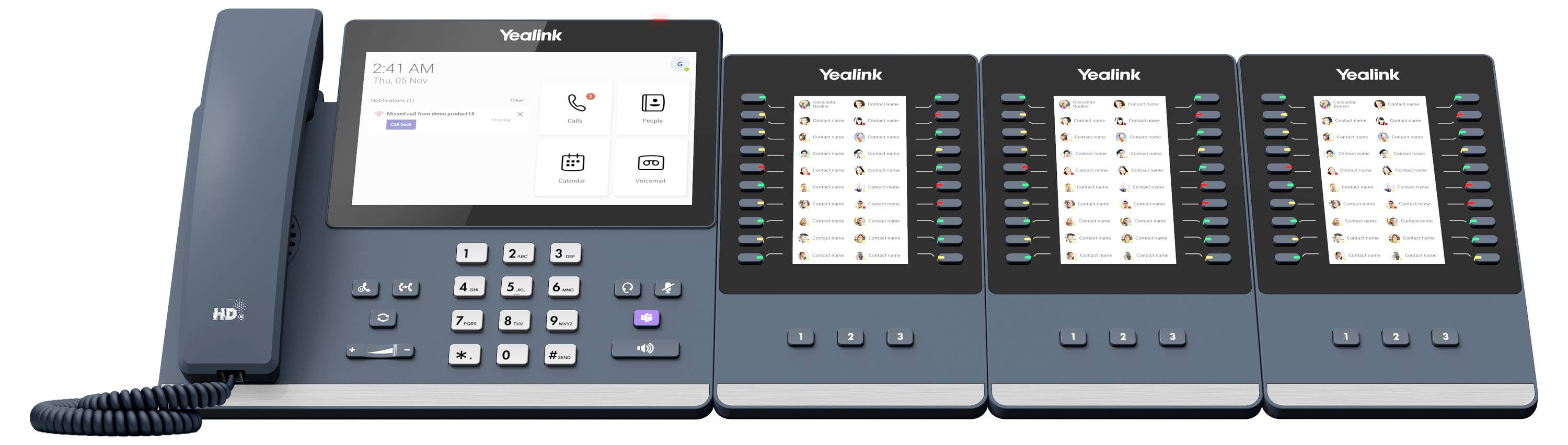 Yealink Bürotelefon mit großem Display, das die Uhrzeit „2:41 Uhr
