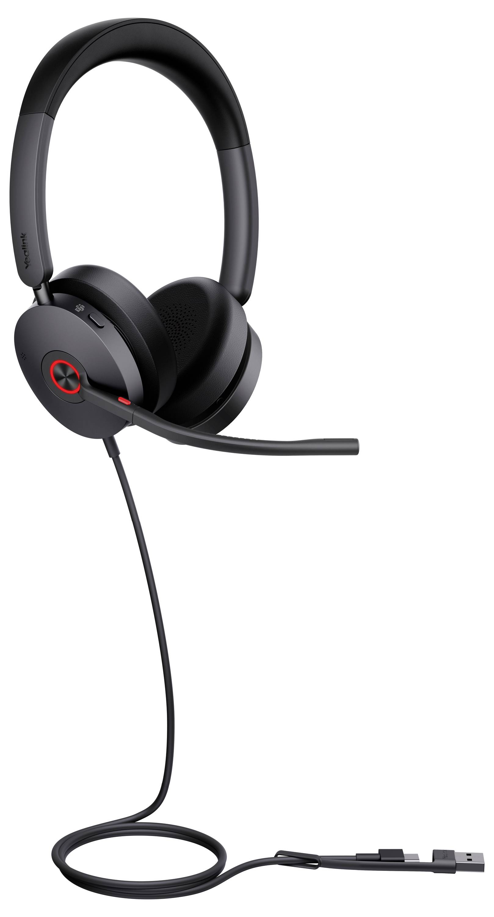 Yealink UH48 Dual Teams USB-C/A On Ear Headset kabelgebunden Schwarz Telefon
