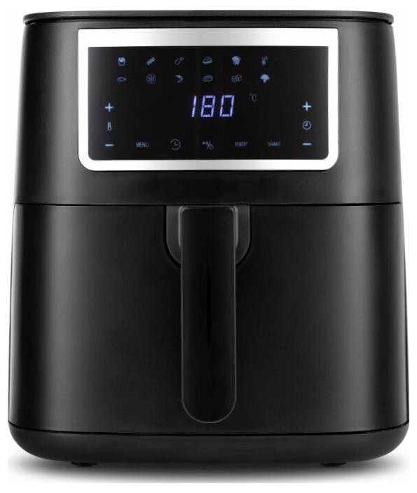 GourmetMaxx Heißluft-Fritteuse Digital 7l 1700W schwarz matt/Edelstahl 6.5l 1700W Schwarz