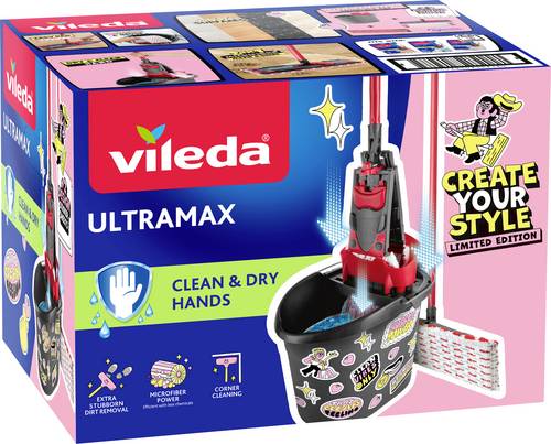 Vileda 183751 Bodenwischer-Set ULTRAMAX - Cleaning Lover Limited Edition Anthrazit, Rot 1 St.