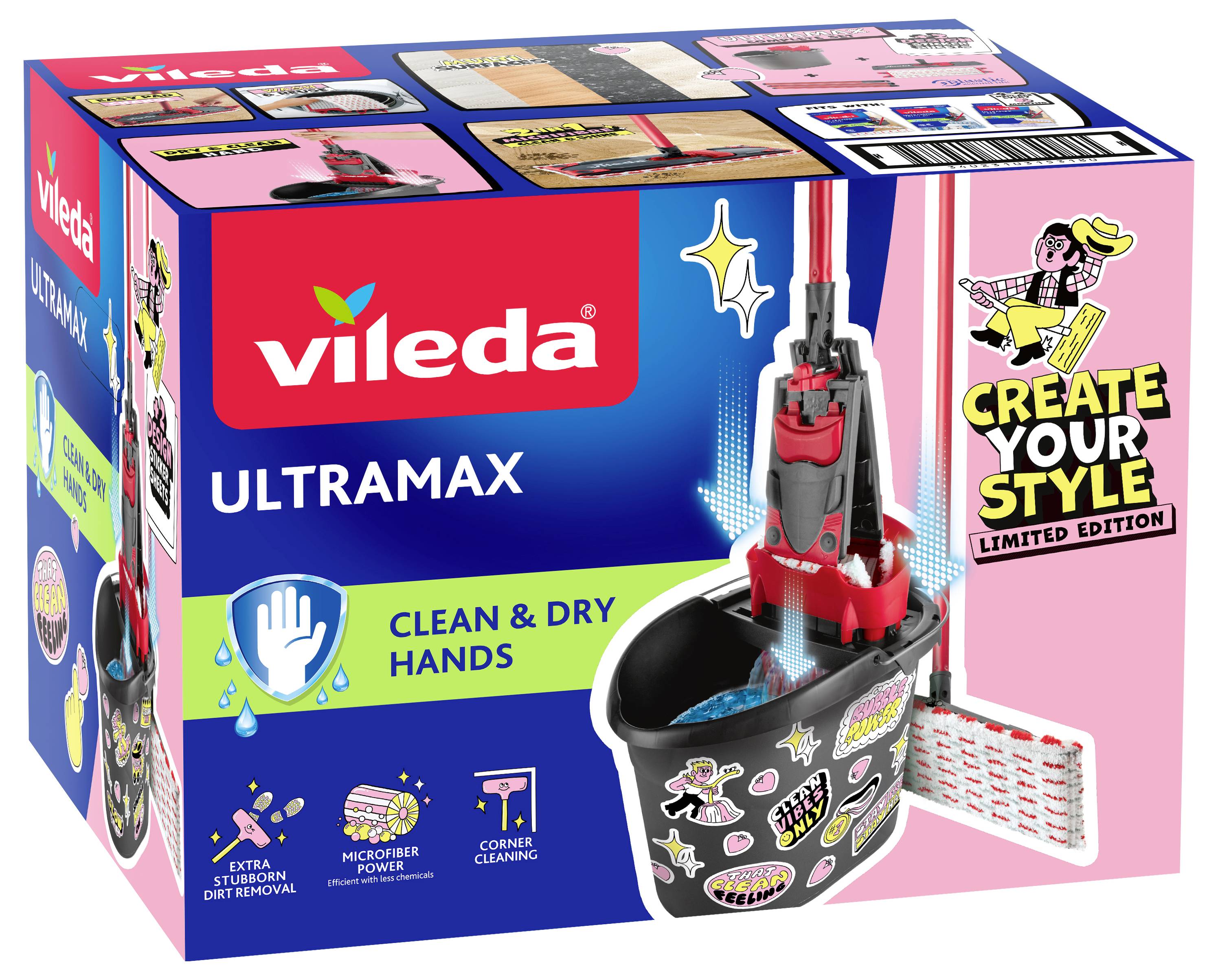 Vileda Ultramax limitierte Auflage Wischmopp- und Eimer-Set mit 