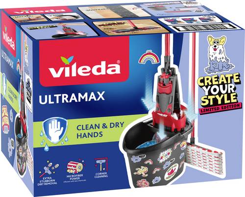 Vileda 183753 Bodenwischer-Set ULTRAMAX - Dirt is Good Limited Edition Anthrazit, Rot 1 St.
