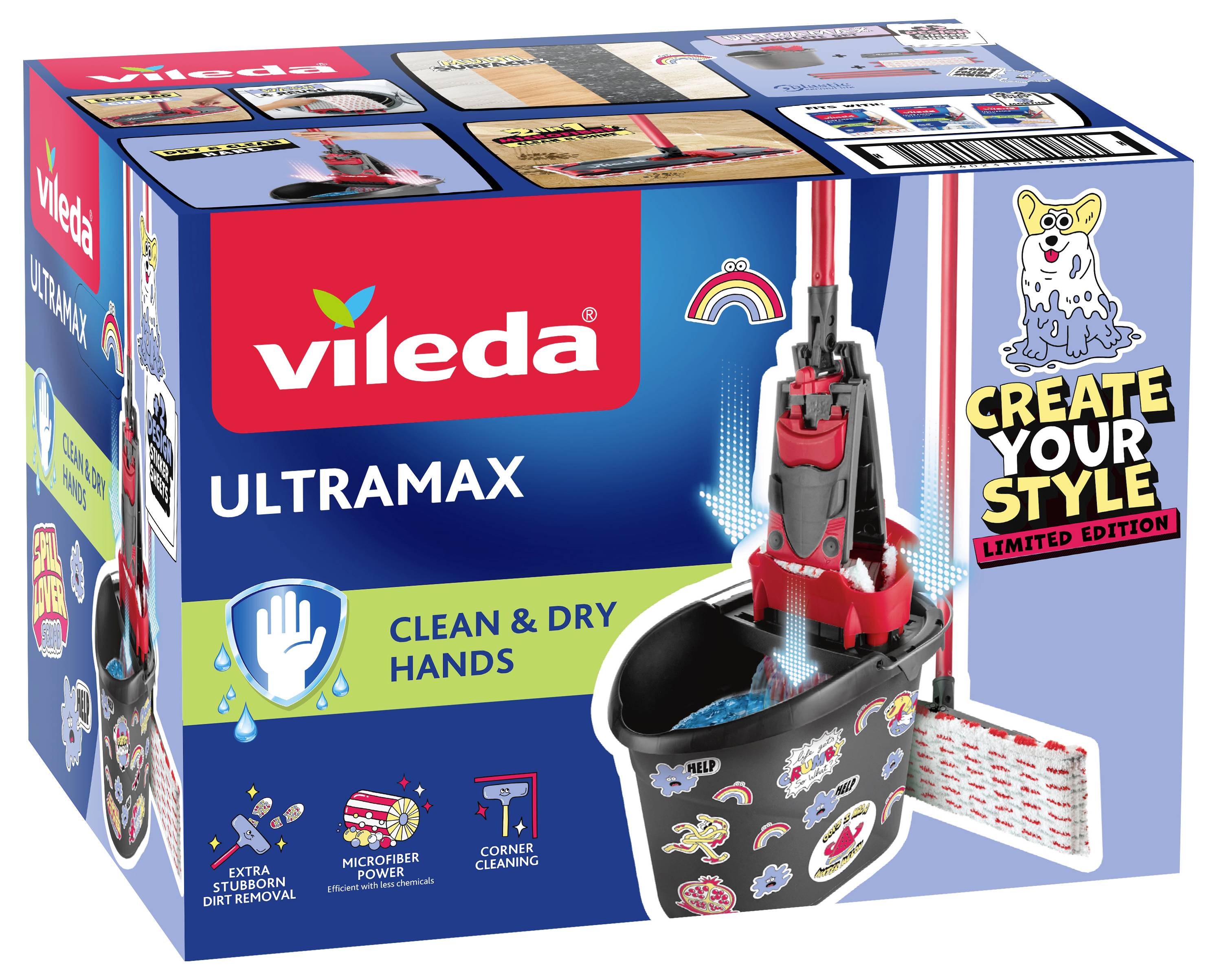 Vileda Ultramax Wisch- und Eimerset Schachtel, gekennzeichnet mit 