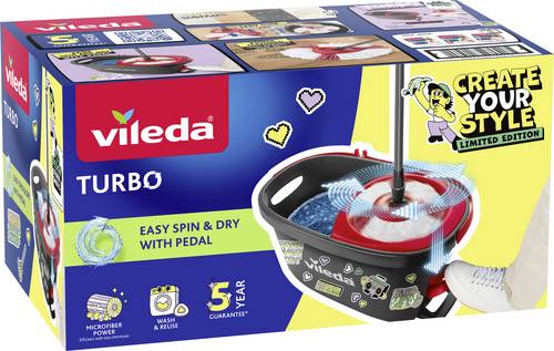 Vileda 183685 Wischmopp-Komplettset TURBO - Level Up Limited Edition Anthrazit, Rot 1 St.