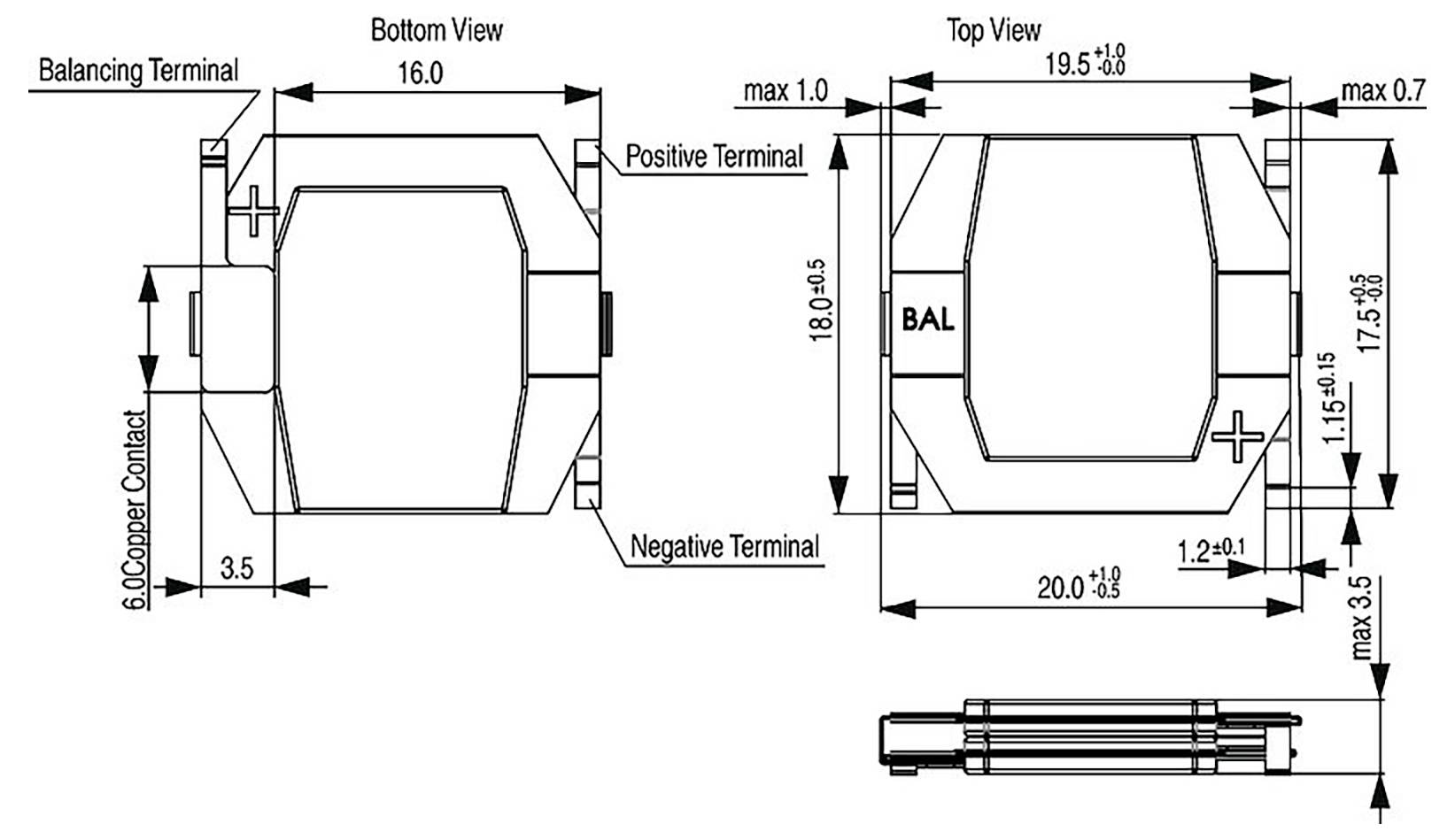 Schurter 3-153-427 Super-Cap Kondensator (L x B x H) 20 x 18 x 3.5mm