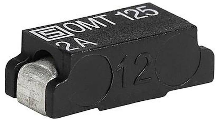 Eine Nahaufnahme einer elektronischen Komponente mit der Bezeichnung „OMT 125 2A