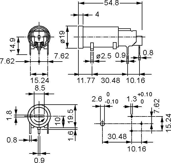 Schurter 0031.2520 Sicherungshalter 16A 1St.