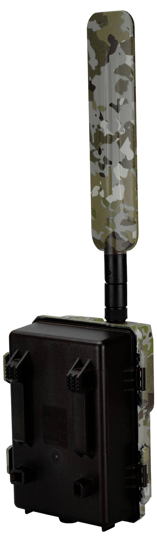 Ein getarnter Wireless-Signalverstärker mit kompakter Form und einer Antenne für den Außeneinsatz.