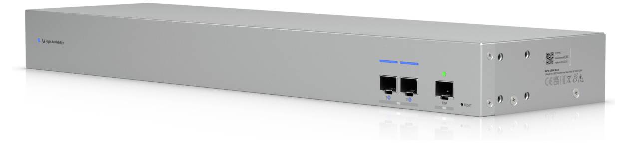 Ein rechteckiger Netzwerk-Switch mit Metallgehäuse, mit mehreren Anschlüssen auf einer Seite und Anzeigelichtern für den Netzwerkverbindungsstatus.