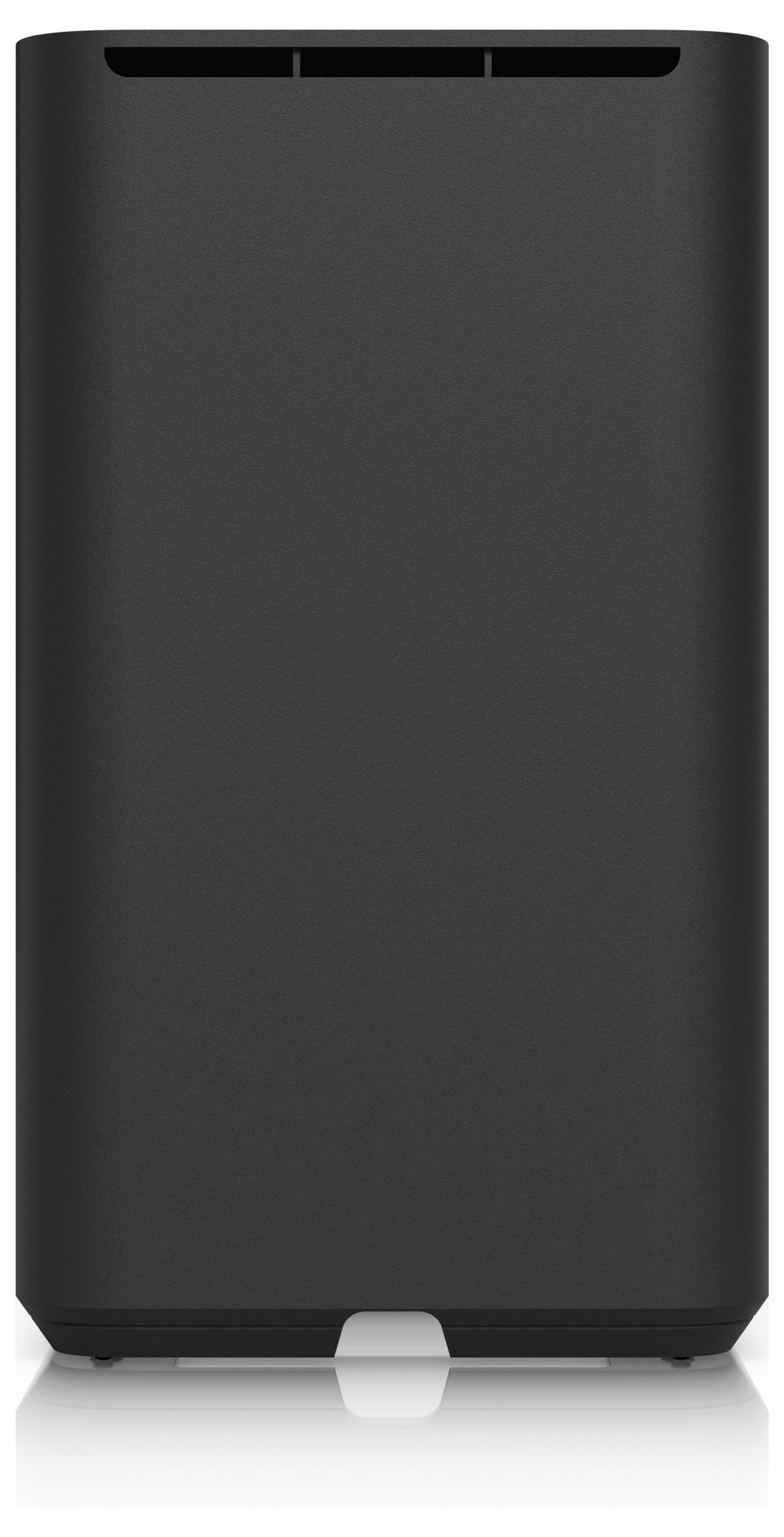 Ein eleganter, moderner schwarzer Mülleimer mit rechteckiger Form und einem Pedal am Boden für freihändige Bedienung.