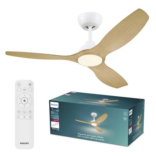 Philips LED Olas Deckenventilator 35 W mit Fernbedienung, Dimmbar